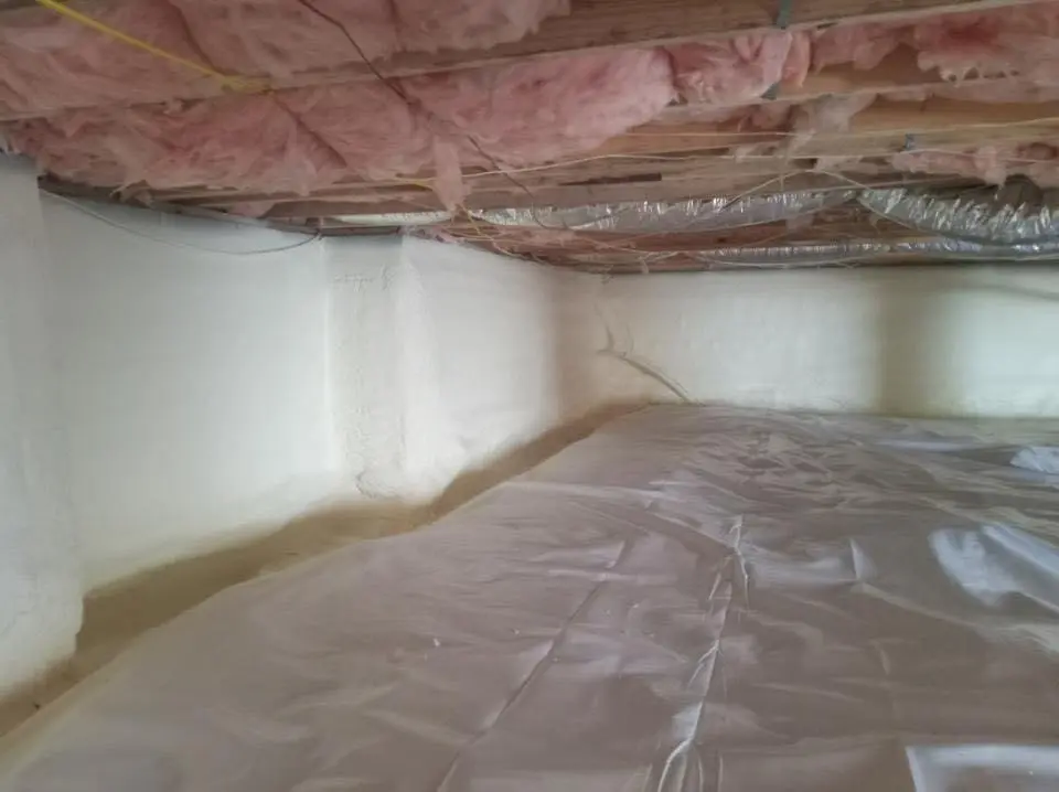 Crawl space encapsulation with closed-cell spray foam for Attic Insulation in Wilsonville